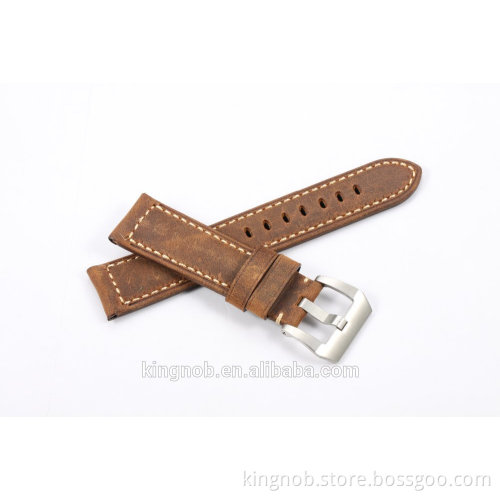 22mm Assolutament Genuine Leather StainlesSteel Tang Buckle Leather Watch Strap